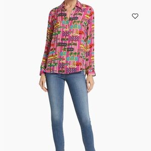 L’AGENCE NINA PRINTED BLOUSE SIZE EXTRA SMALL